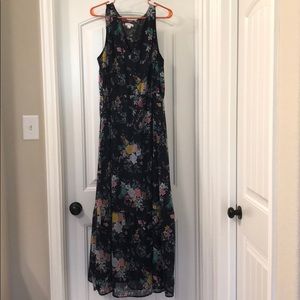 Floral Dark Blue Maxi Dress